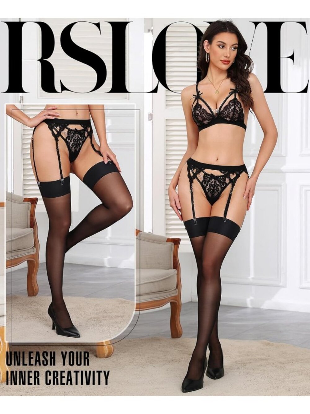 Sexy Sheer Thigh High Stockings with Back Seam & Antiskid Silicone - Vintage - Picture 2 of 5